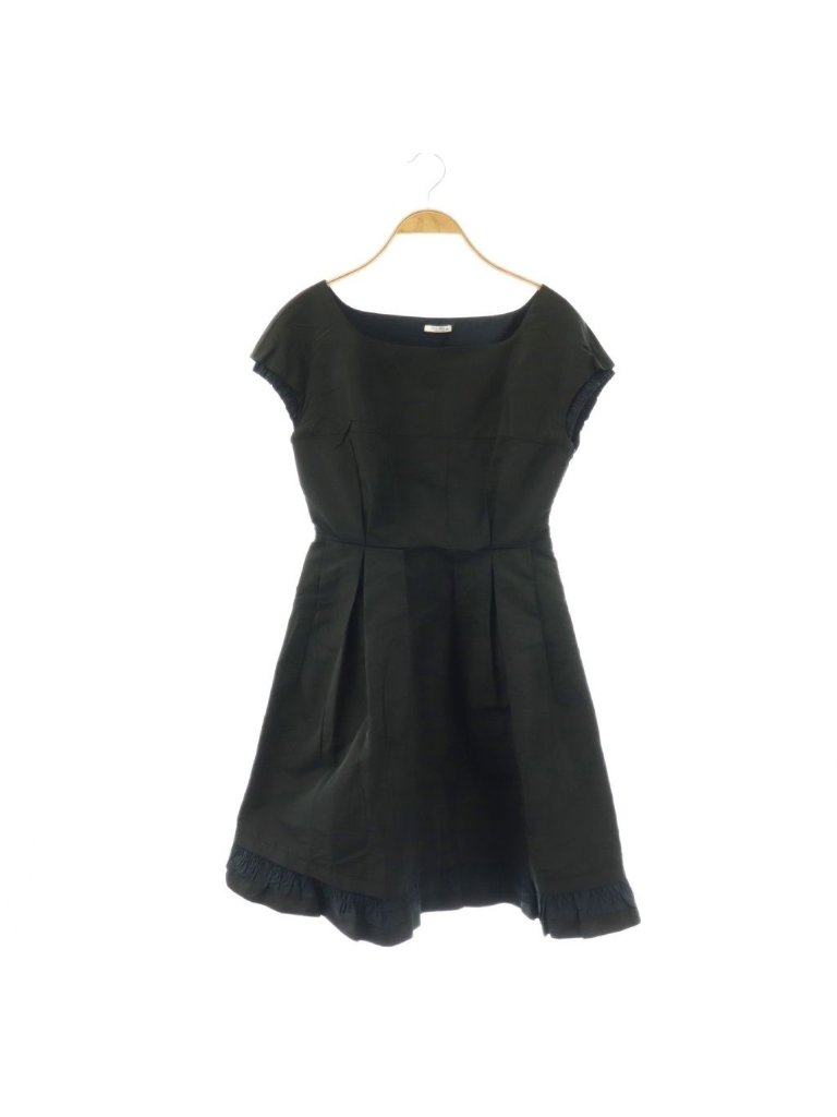 Miu Miu Dress French Sleeve Knee Length 38 Black Do